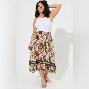Torrid Maxi Crinkle Gauze Hi-Low Skirt